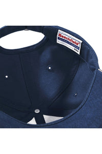 Unisex Pro-Style Heavy Brushed Cotton Baseball Cap/Headwear - French Navy/Stone