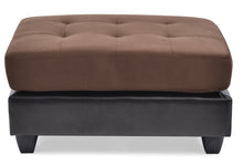 Load image into Gallery viewer, Pounder Chocolate Faux Leather Upholstered Ottoman