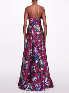 Floral Fil Coupe Gown