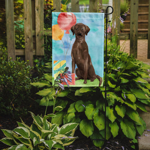 11 x 15 1/2 in. Polyester Happy Birthday Chocolate Labrador Retriever Garden Flag 2-Sided 2-Ply