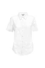 Load image into Gallery viewer, Fruit Of The Loom Ladies Lady-Fit Short Sleeve Poplin Shirt (White)