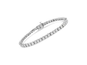 .925 Sterling Silver 2.0 Cttw Lab Grown Diamond Illusion-Set Miracle Plate Tennis Bracelet