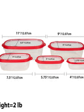 Load image into Gallery viewer, 5 Piece Spill-Proof  Rectangle Plastic Food Storage  Container with Ventilated, Snap-On  Lids, Red