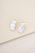 Load image into Gallery viewer, Edge Of Water Double Pearl 18k Gold Plated Earrings