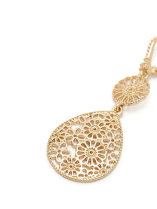 Double Drop Filigree Earrings - Gold