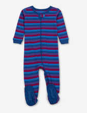 Load image into Gallery viewer, Kids Footed Cotton Unicorn Stripes Pajamas
