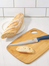Load image into Gallery viewer, Michael Graves Design Comfortable Grip 8 Inch Stainless Steel Serrated Bread Knife, Indigo