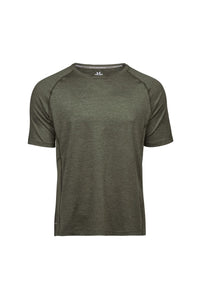 Tee Jays Mens Cool Dry Short Sleeve T-Shirt (Olive Melange)