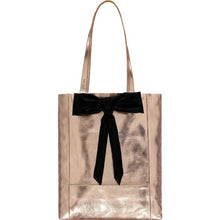 Load image into Gallery viewer, Rose Gold Metallic Bow Front Leather Tote | Byyne