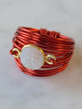 Load image into Gallery viewer, Torrey Ring in Red with White Druzy