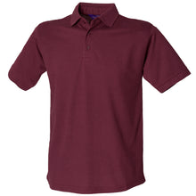 Load image into Gallery viewer, Henbury Mens Short Sleeved 65/35 Pique Polo Shirt (Burgundy)