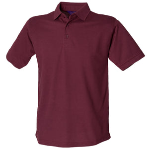 Henbury Mens Short Sleeved 65/35 Pique Polo Shirt (Burgundy)