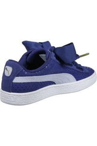 Womens/Ladies Suede Basket Heart Denim Sneakers - Twilight Blue/Halogen Blue
