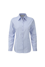 Load image into Gallery viewer, Russell Ladies/Womens Herringbone Long Sleeve Work Shirt (Light Blue)