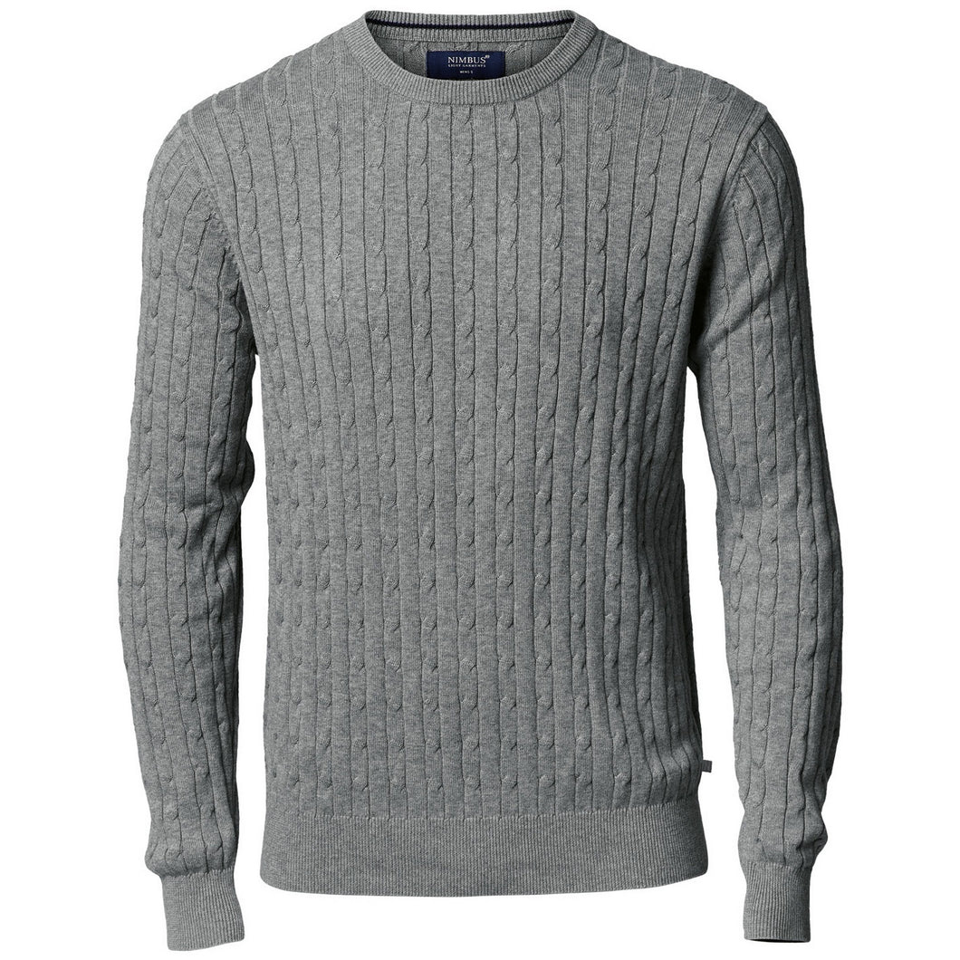 Nimbus Mens Winston Cable Knit Cotton Sweater (Dark Grey Melange)