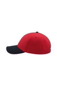 Liberty Sandwich Heavy Brush Cotton 6 Panel Cap, Pack Of 2 - Red/Navy