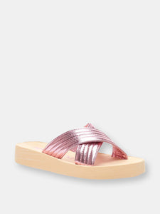 Womens/Ladies Moon Shimmy Slip On Sandals (Pink)