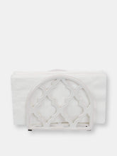 Load image into Gallery viewer, Lattice Collection Cast Iron Napkin Holder, White