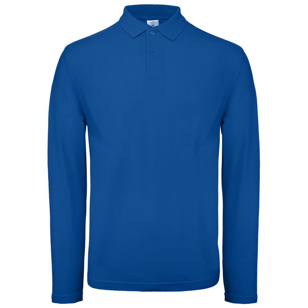 B&C Collection Mens Long Sleeve Polo Shirt (Royal Blue)