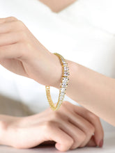Load image into Gallery viewer, .925 Sterling Silver Gold Plated Cubic Zirconia Graduating Bracelet