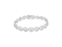 Load image into Gallery viewer, .925 Sterling Silver 1.0 Cttw Diamond Nested Circle Miracle Set Open Wheel 7&quot; Fashion Link Bracelet