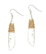 Load image into Gallery viewer, Gold Wire Wrap Silver Drop Earring