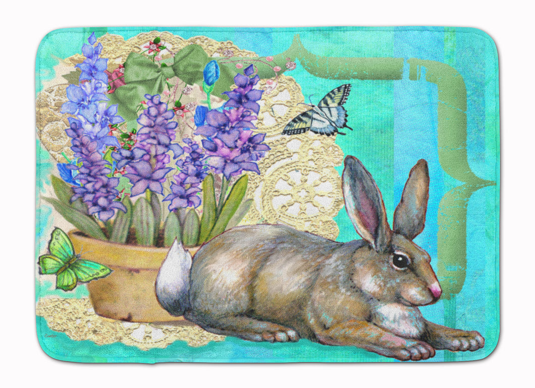 19 in x 27 in Springtime Easter Rabbit Machine Washable Memory Foam Mat