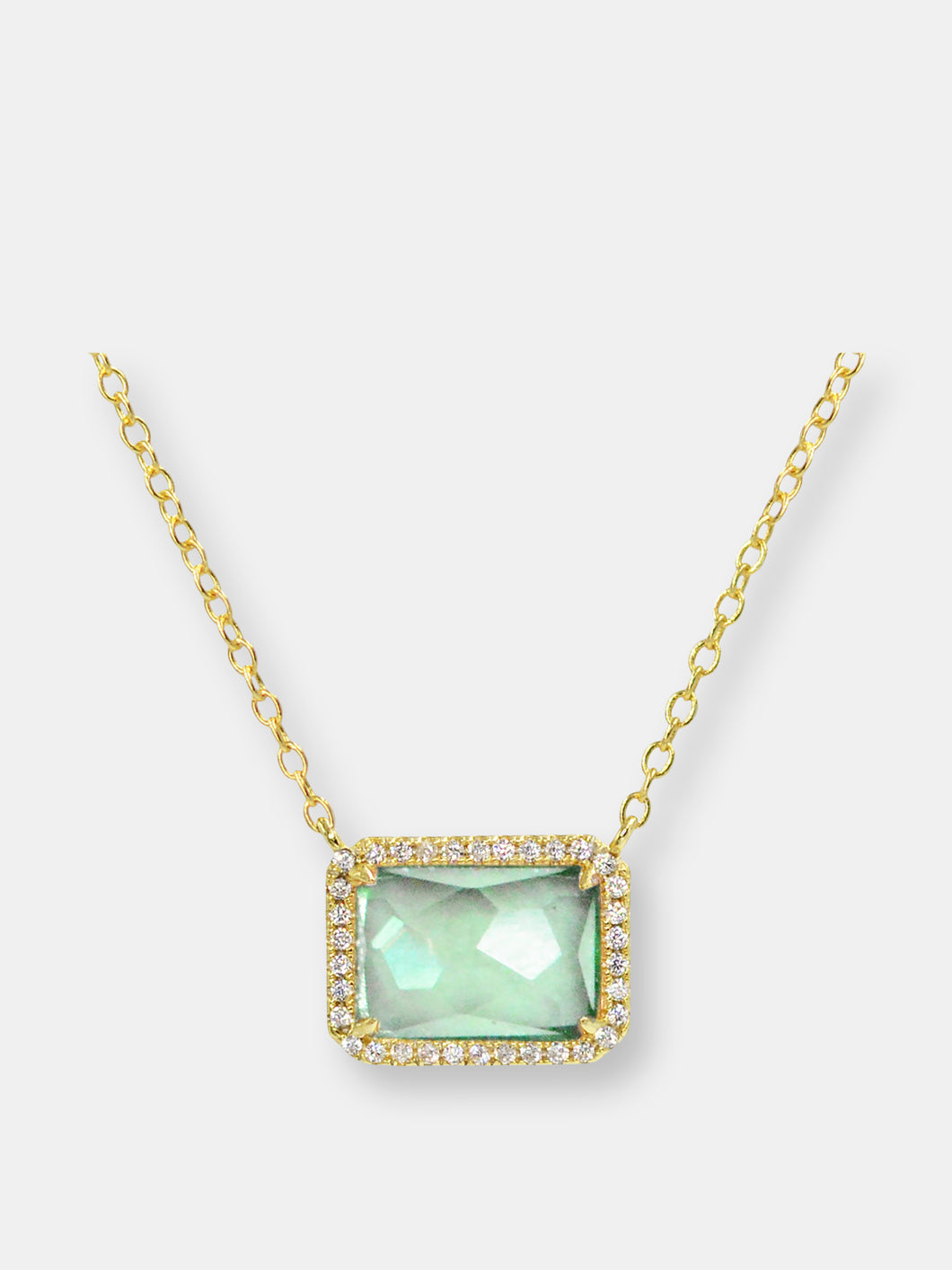 Atiena - Lab Created Rectangle Gemstone Necklace