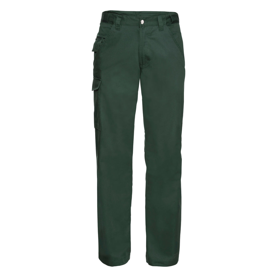 Russell Workwear Mens Polycotton Twill Trouser / Pants (Long) (Bottle Green)