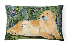 Load image into Gallery viewer, 12 in x 16 in  Outdoor Throw Pillow Golden Retriever Canvas Fabric Decorative Pillow