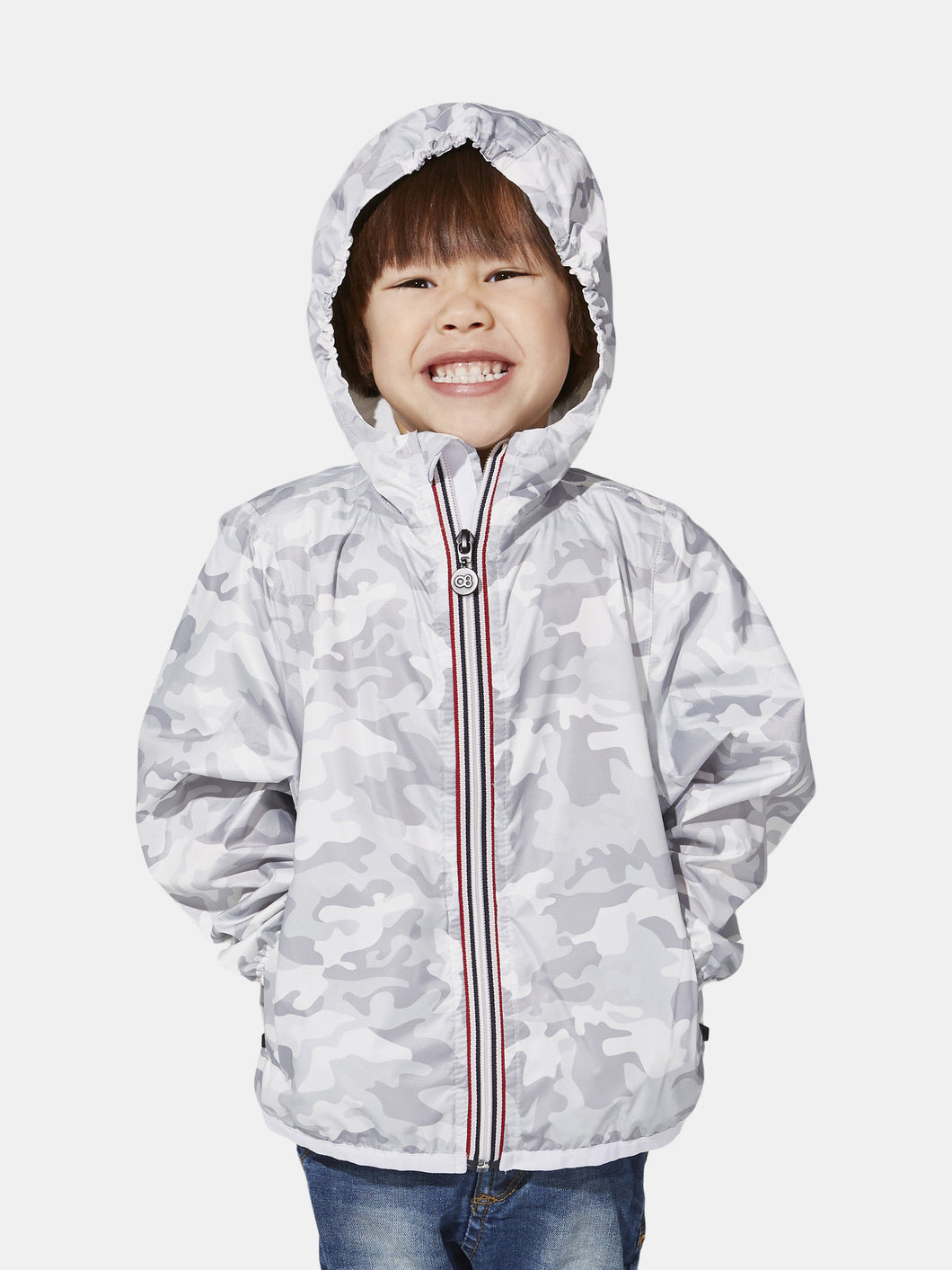 Sam Print - Kids Full Zip Packable Rain Jacket