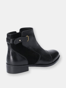 Womens/Ladies Hollie Zip Up Leather Ankle Boot (Black)