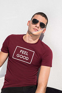 Skinni Fit Men Mens Feel Good Stretch Short Sleeve T-Shirt (Burgundy)