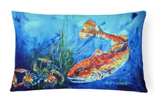 Load image into Gallery viewer, 12 in x 16 in  Outdoor Throw Pillow Scattered Red Fish Canvas Fabric Decorative Pillow