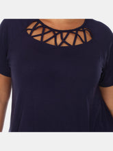 Load image into Gallery viewer, Plus Size Crisscross Cutout Short Sleeve Top