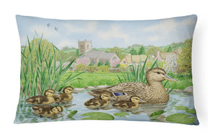 12 in x 16 in  Outdoor Throw Pillow Mallard Duck Canvas Fabric Decorative Pillow