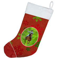 Load image into Gallery viewer, Horse Roper Red Snowflakes Holiday Christmas  Christmas Stocking