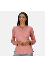 Load image into Gallery viewer, Regatta Womens/Ladies Fflur Long Sleeved Half Button Top (Blush Pink)