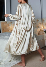 Load image into Gallery viewer, Solid Color Slip Dress And Robe Set