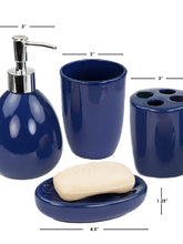 Load image into Gallery viewer, 4 Piece Bath Accessory Set, Navy