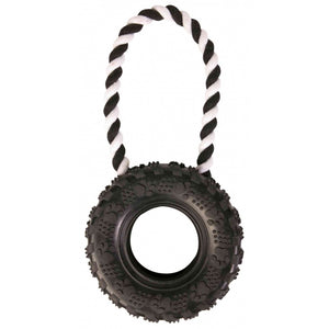Trixie Tire Natural Rubber Rope Dog Toy (Black) (One Size)
