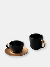 Load image into Gallery viewer, BergHOFF GEM 40Pcs Dinnerware &amp; Flatware Set, Black &amp; Gold