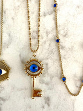 Load image into Gallery viewer, Evil Eye Cabochon Station Necklace