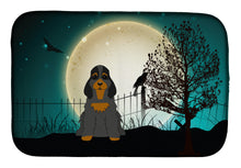 Load image into Gallery viewer, 14 in x 21 in Halloween Scary Cocker Spaniel Black Tan Dish Drying Mat
