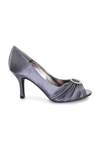 Womens/Ladies Sienna Diamante Court Shoes - Dark Grey
