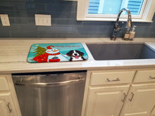 Load image into Gallery viewer, 14 in x 21 in Snowman with Bernese Mountain Dog Dish Drying Mat