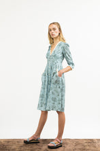 Load image into Gallery viewer, Antonia Dress / Cottage Blue + Pewter Green Toile Cotton