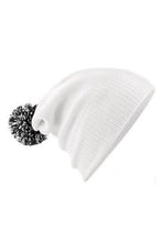Load image into Gallery viewer, Adults Unisex Snowstar Beanie (White/Black)