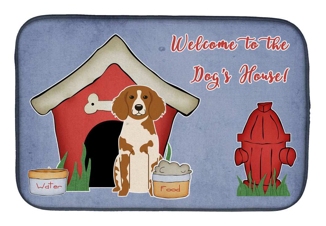14 in x 21 in Dog House Collection Brittany Spaniel Dish Drying Mat