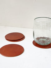 Load image into Gallery viewer, Baja Leather Coasters in Chestnut Brown - Set of 4